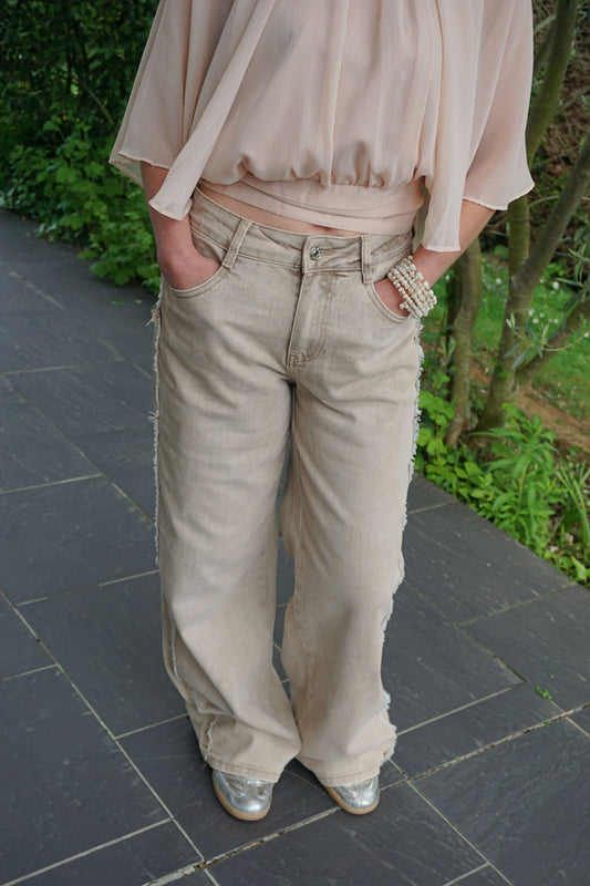 Jean taupe wide leg