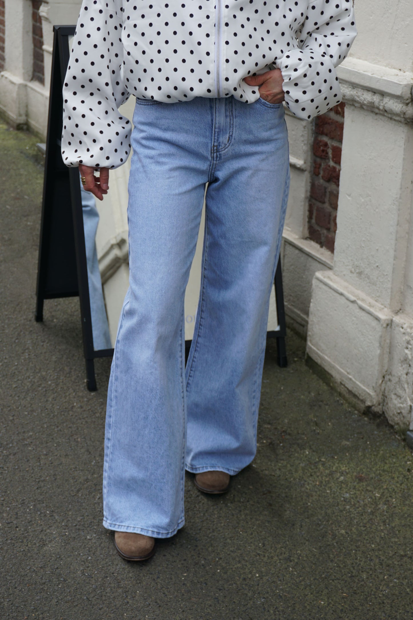 Jean wide leg bleu clair