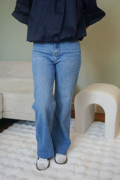 Jean wide leg bleu clair