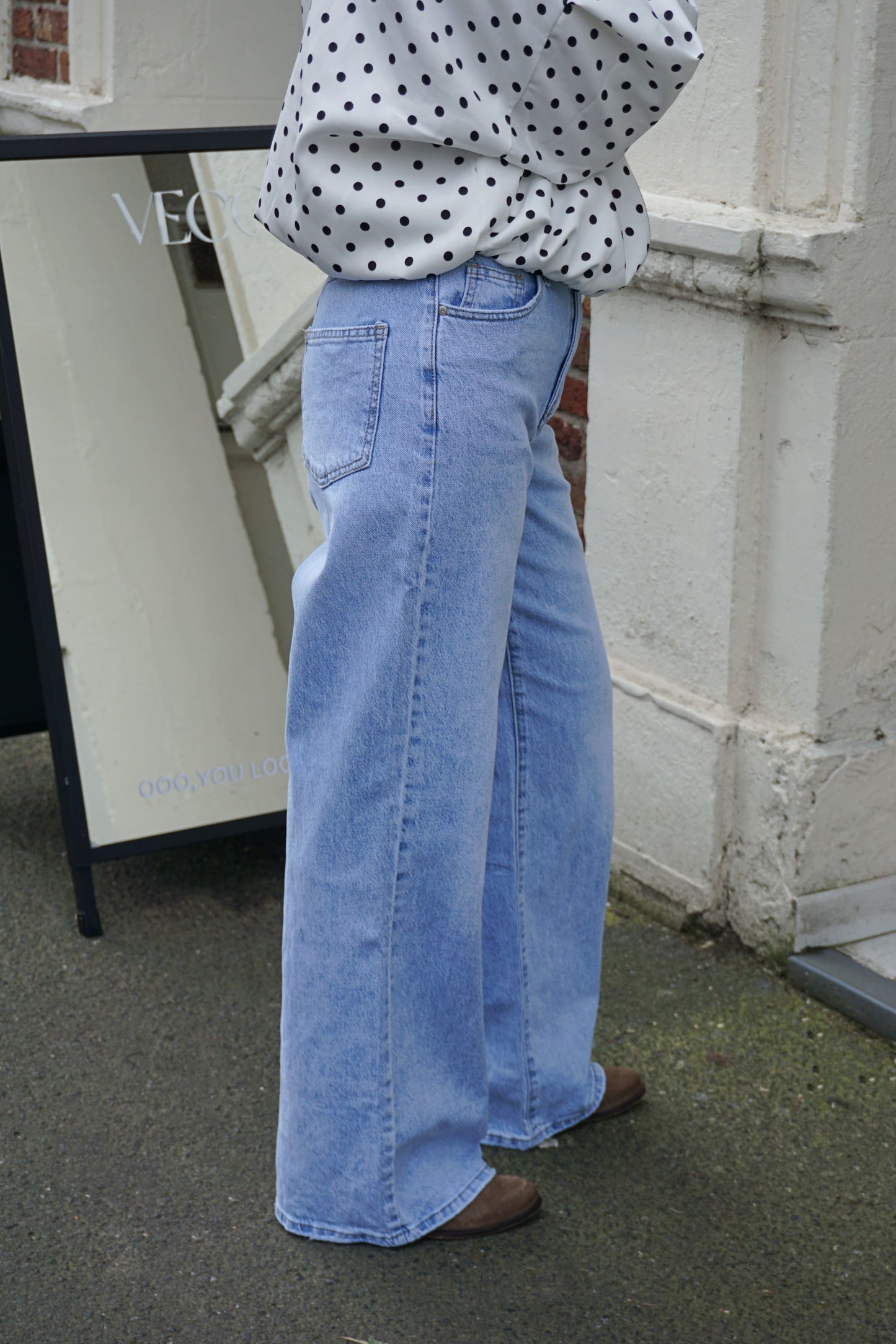 Jean wide leg bleu clair