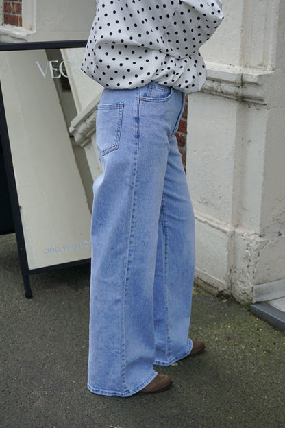 Jean wide leg bleu clair