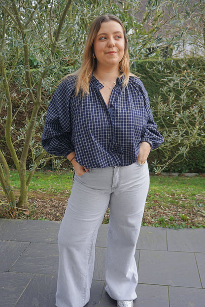 Jean palazzo wide leg gris clair