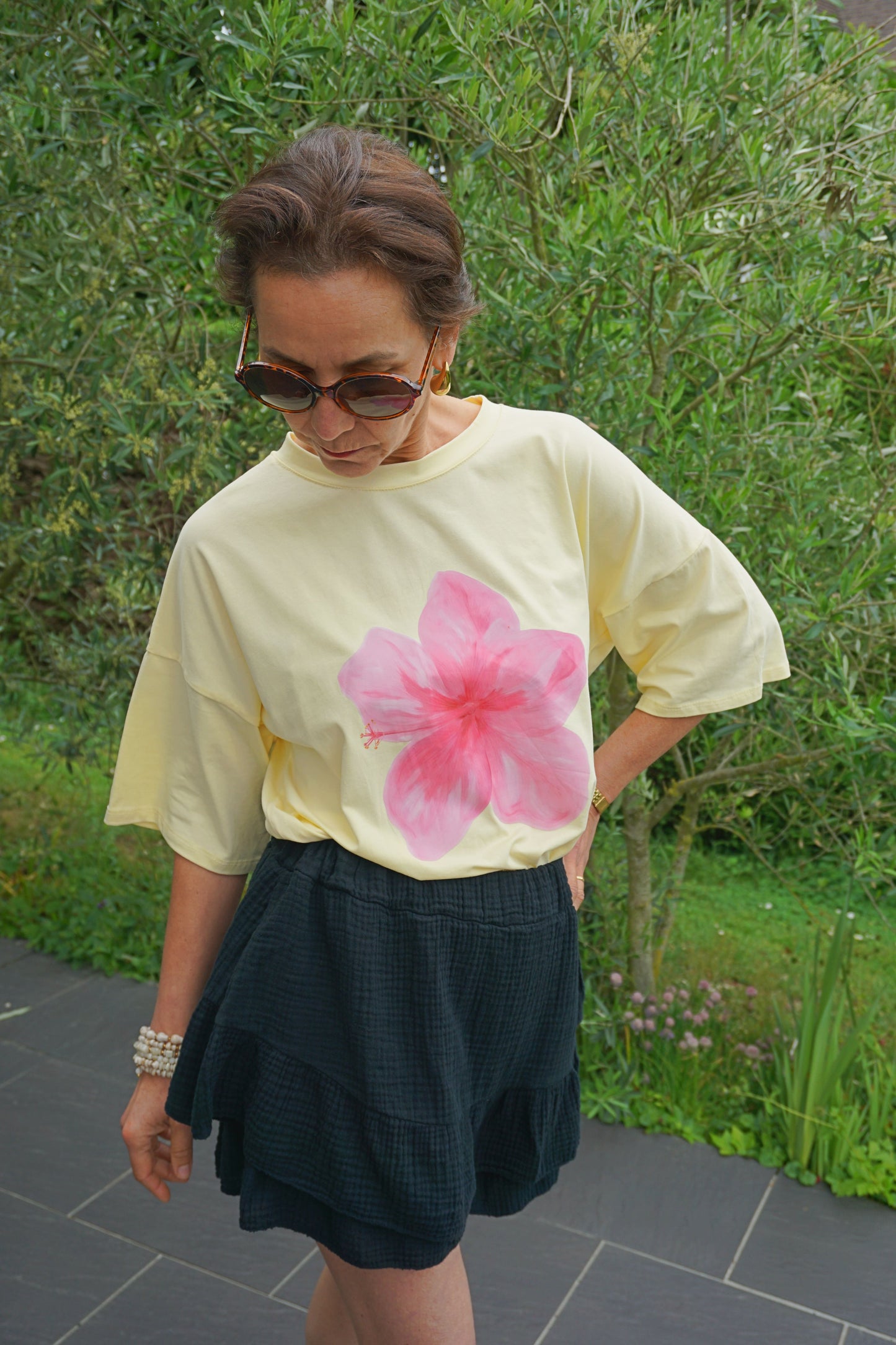 Jupe-short gaze de coton noire
