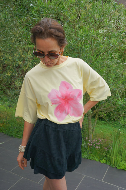 Jupe-short gaze de coton noire