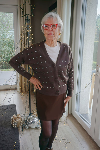 Jupe-short portefeuille marron