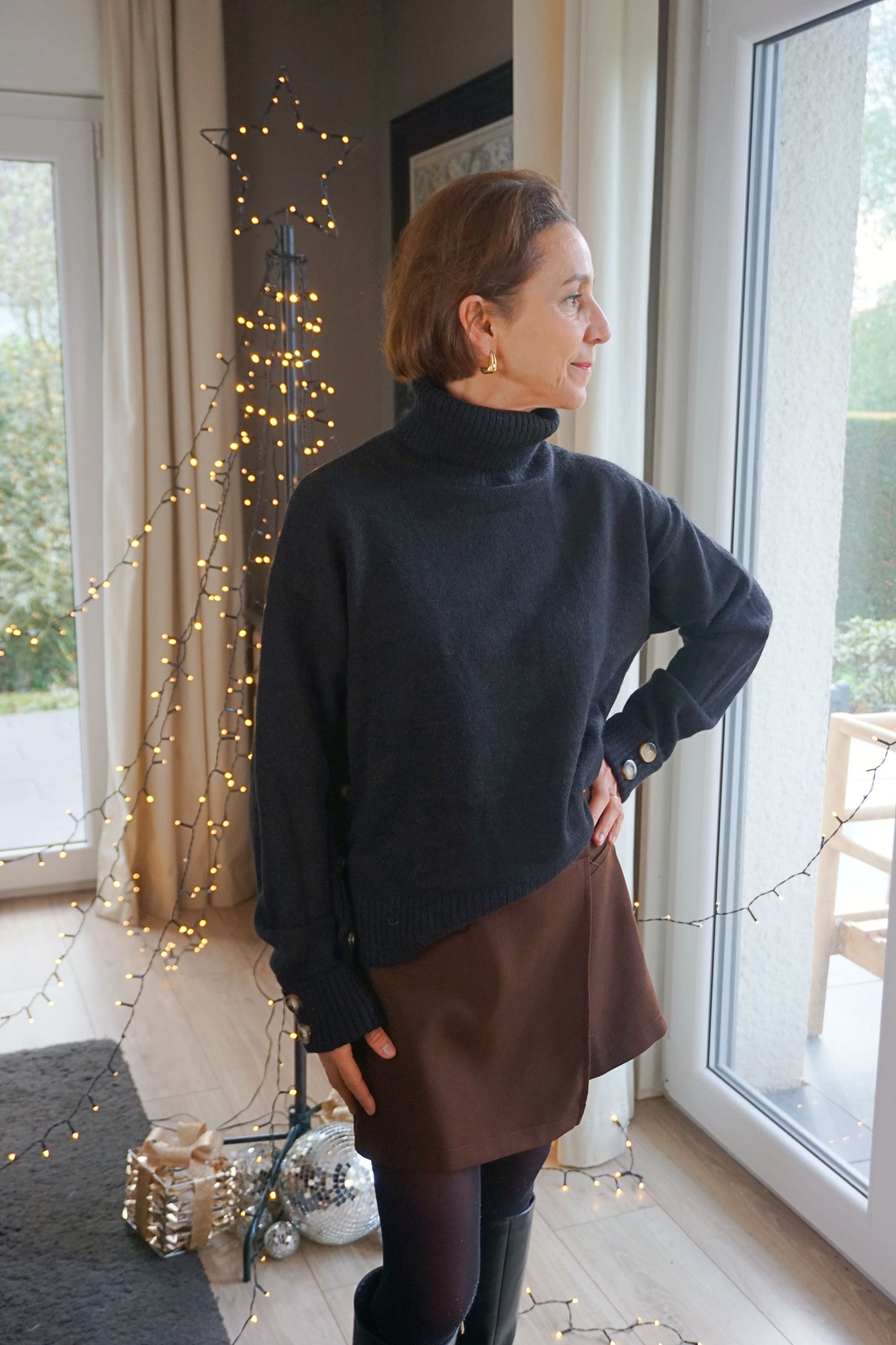 Jupe-short portefeuille marron