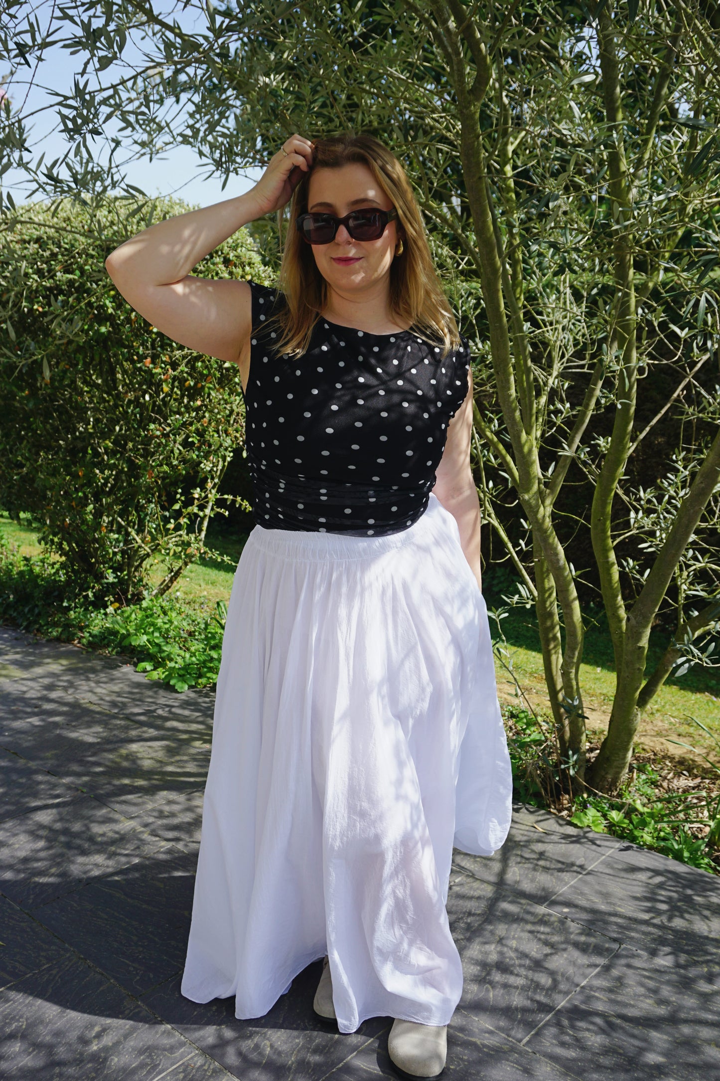 Jupe longue coton blanche