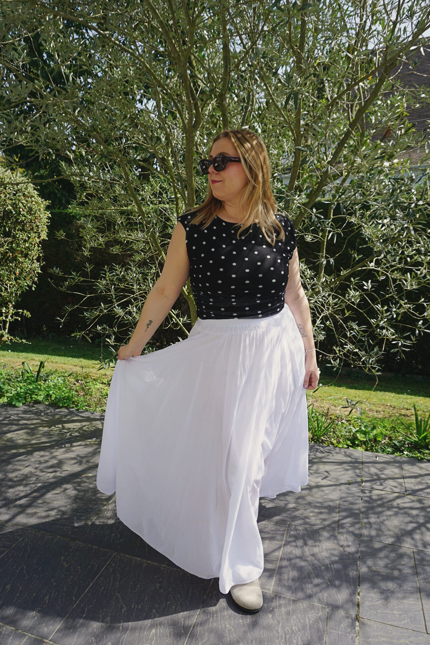 Jupe longue coton blanche