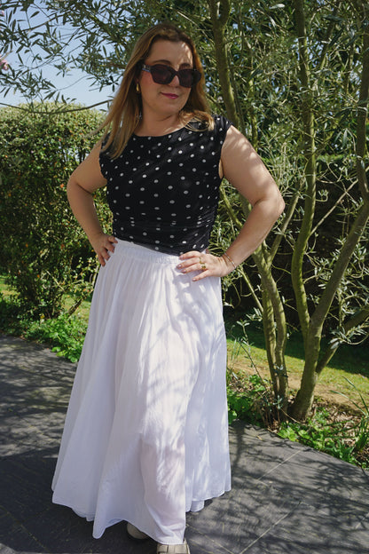Jupe longue coton blanche