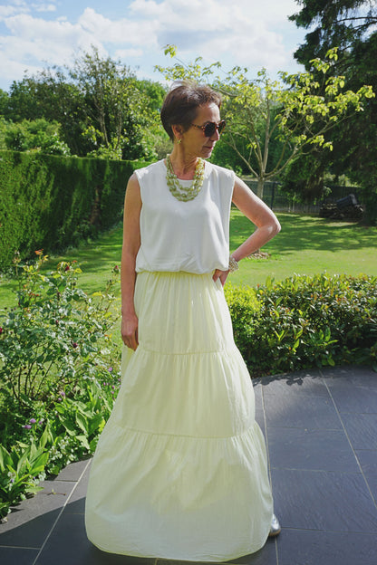 Jupe longue jaune coton