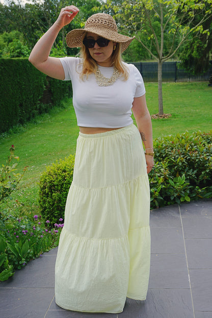 Jupe longue jaune coton