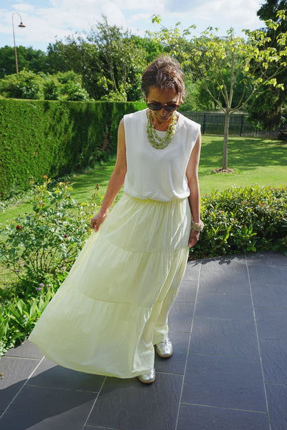 Jupe longue jaune coton