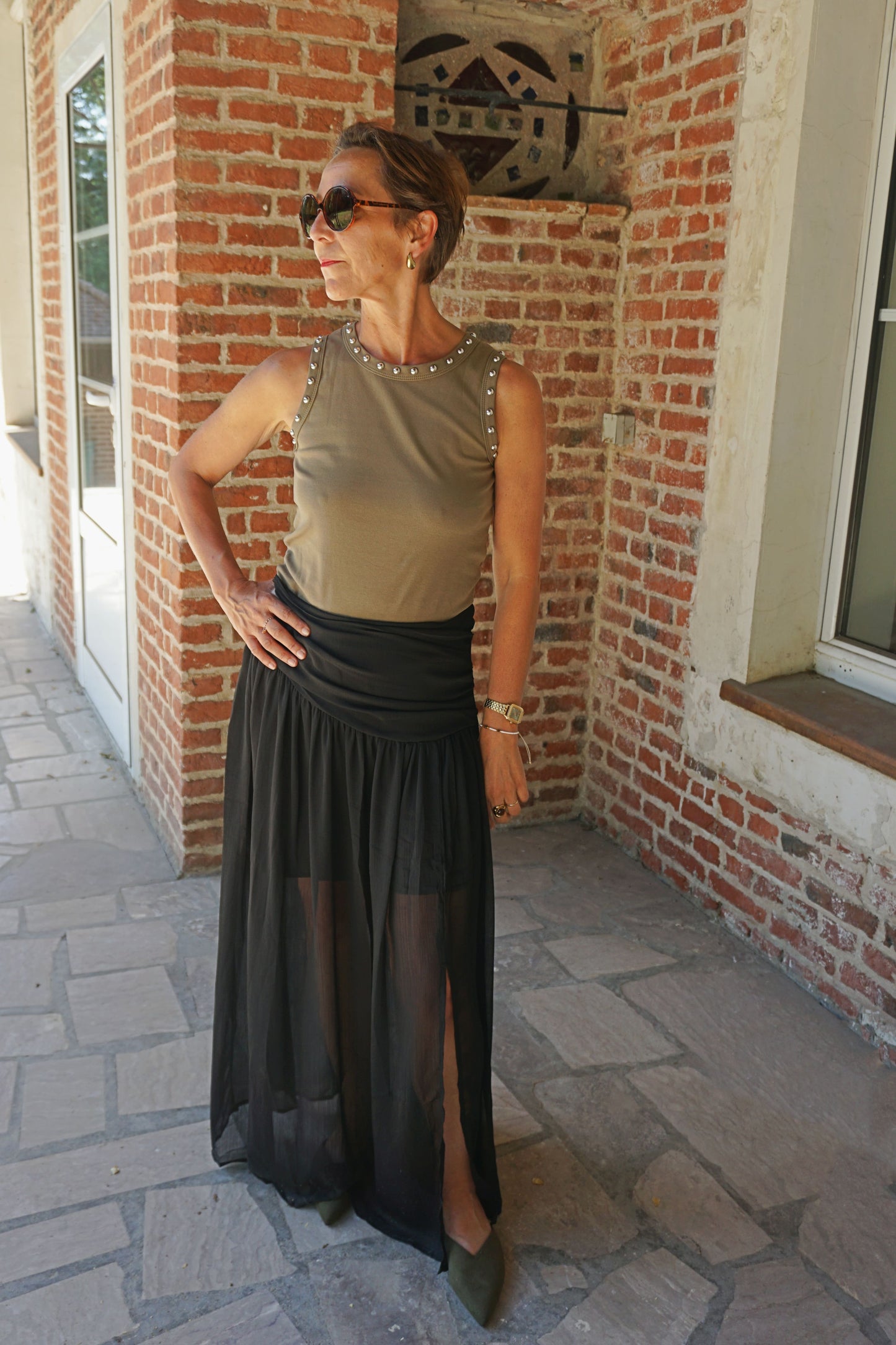 Jupe longue noire transparence