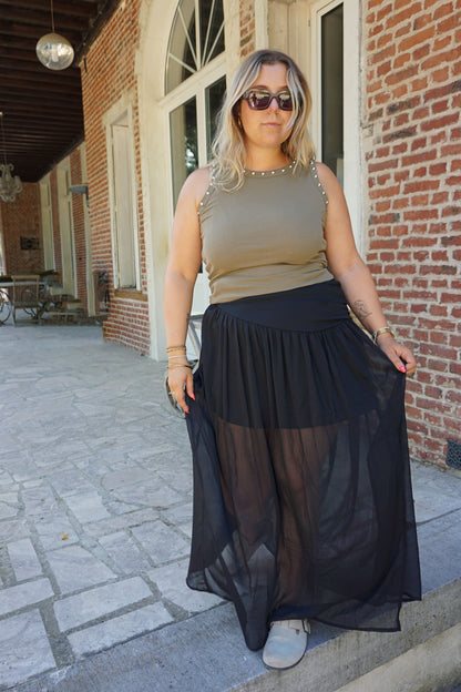 Jupe longue noire transparence
