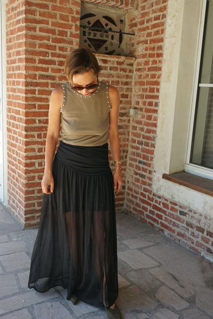 Jupe longue noire transparence