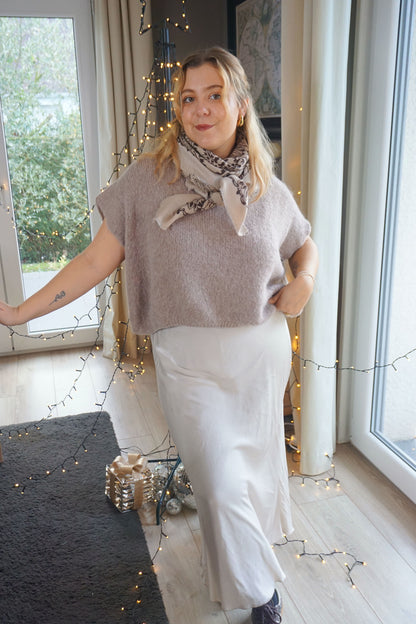 Jupe longue satinée ivoire