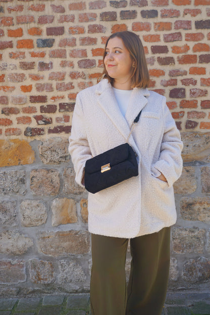 Manteau crème bouclettes