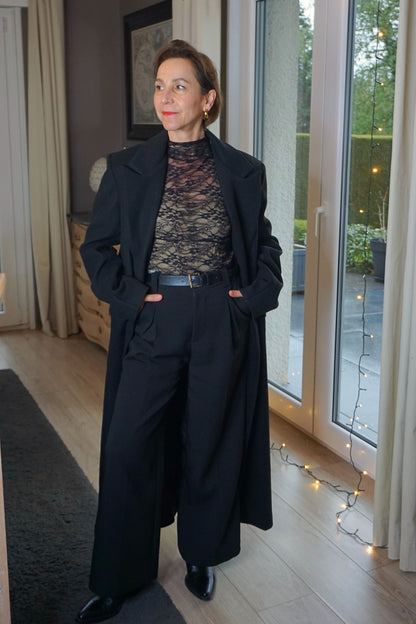 Manteau long droit noir