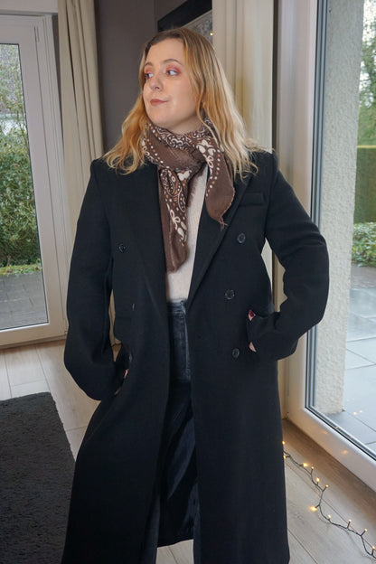 Manteau long droit noir