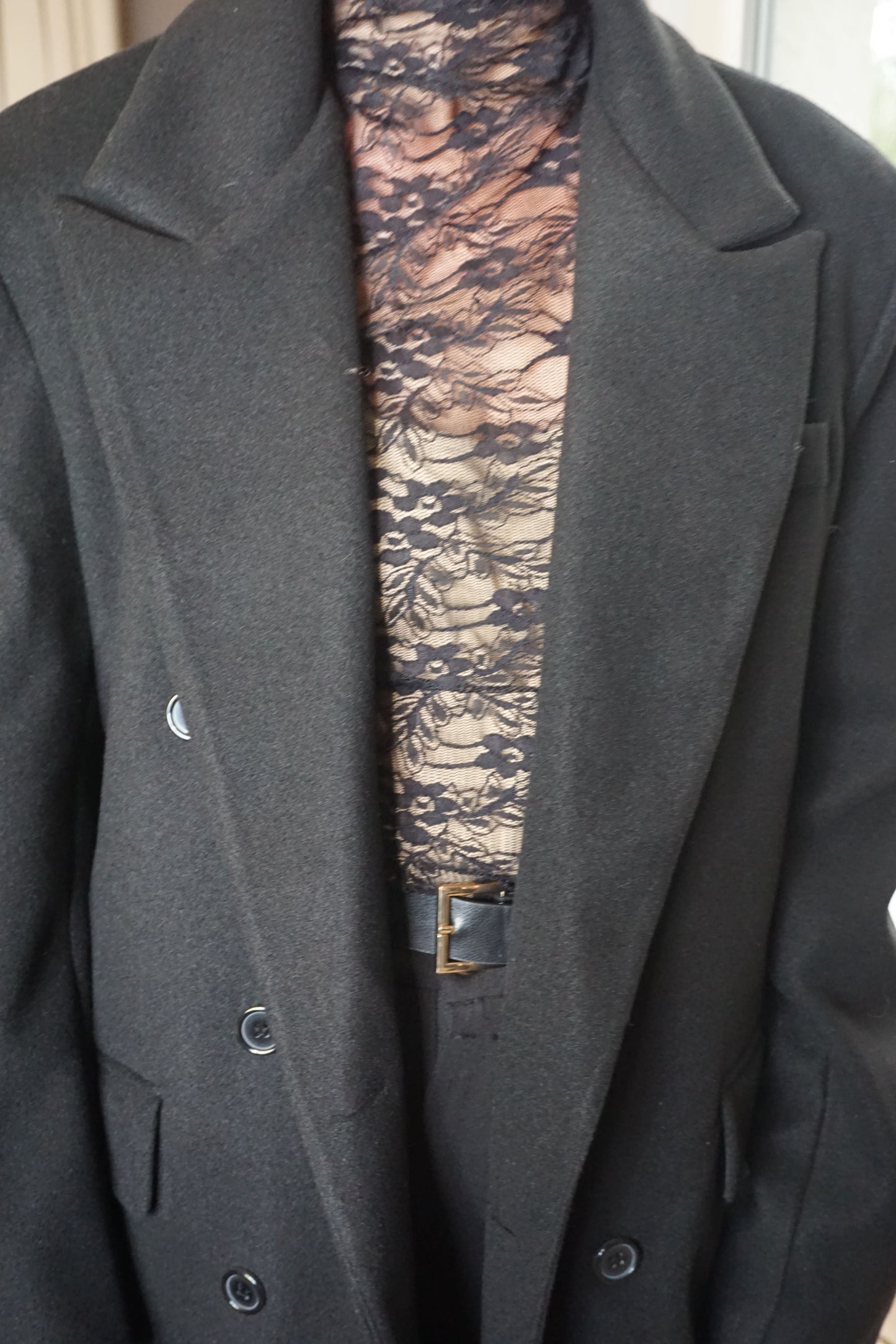 Manteau long droit noir