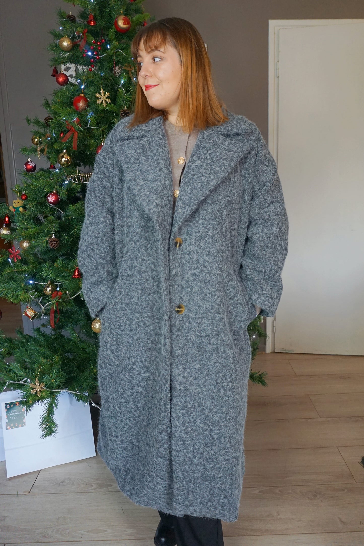 Manteau long gris