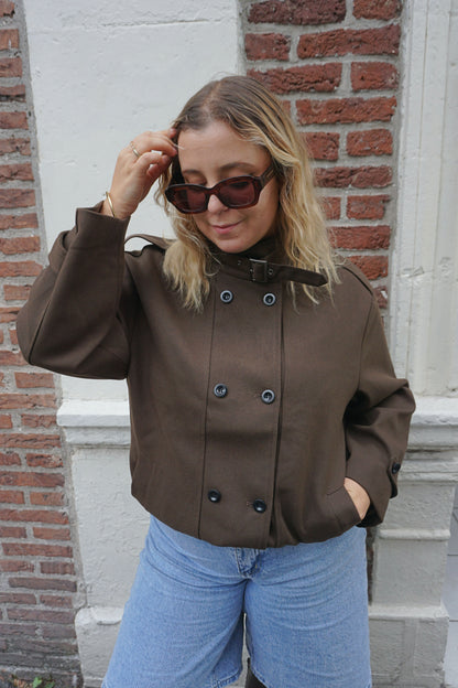 Manteau style trench marron