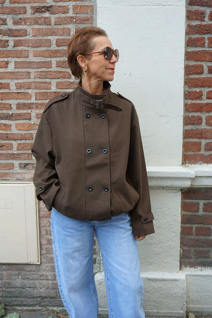 Manteau style trench marron