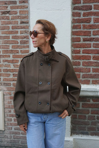 Manteau style trench marron