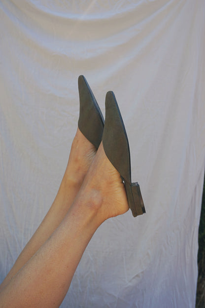 Mules simili daim kaki