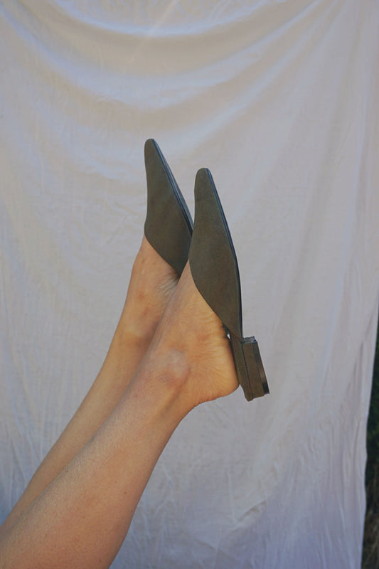 Mules simili daim kaki