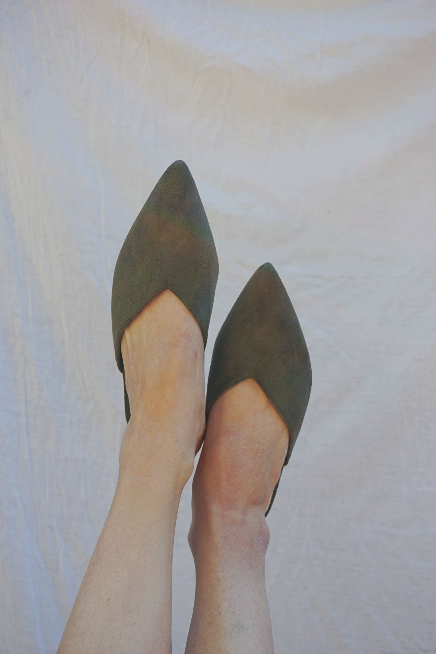 Mules simili daim kaki