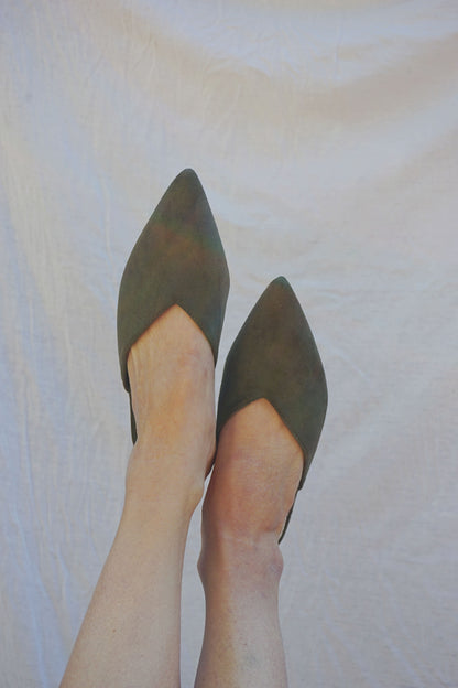 Mules simili daim kaki
