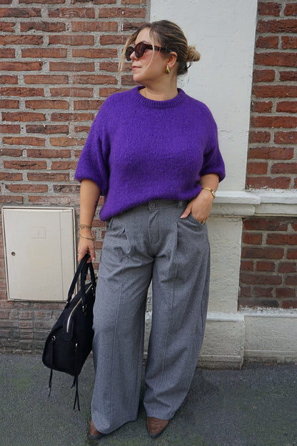 Pantalon barrel gris chevron