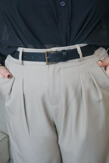 Pantalon wide leg beige