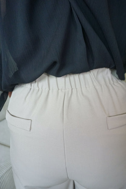 Pantalon wide leg beige