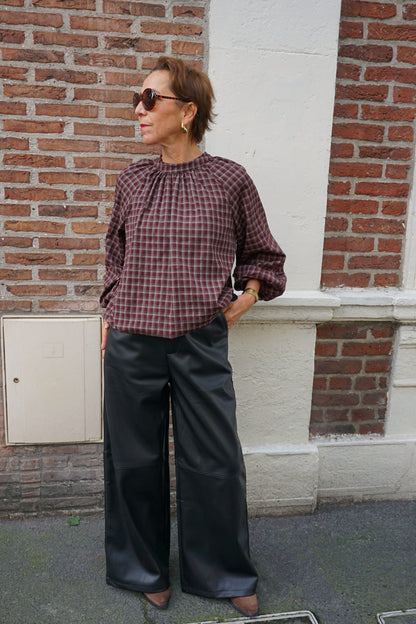 Pantalon noir similicuir wide leg