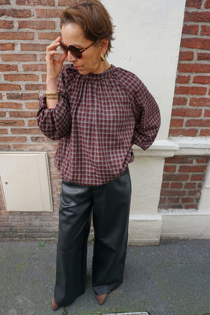 Pantalon noir similicuir wide leg