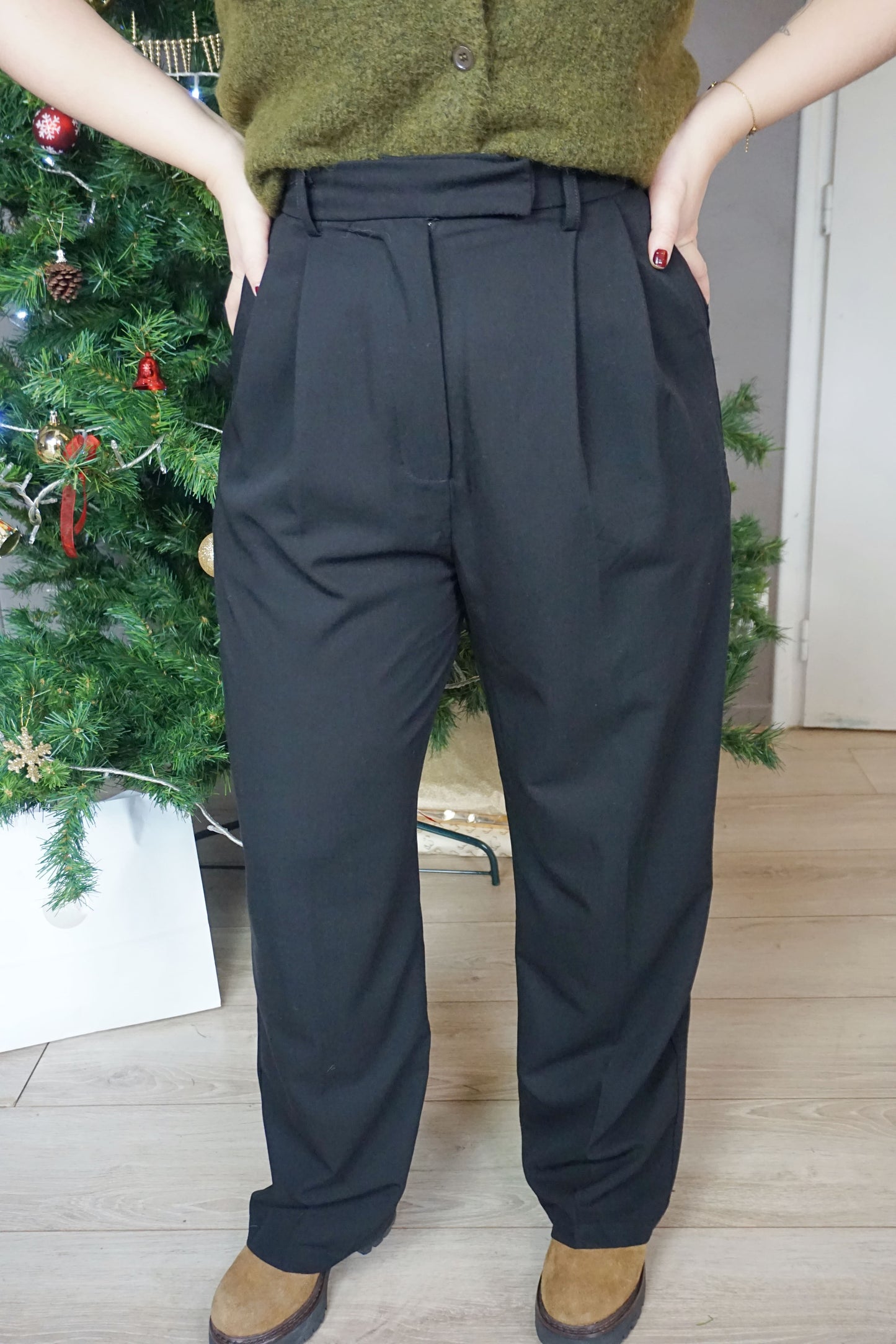 Pantalon noir wide leg