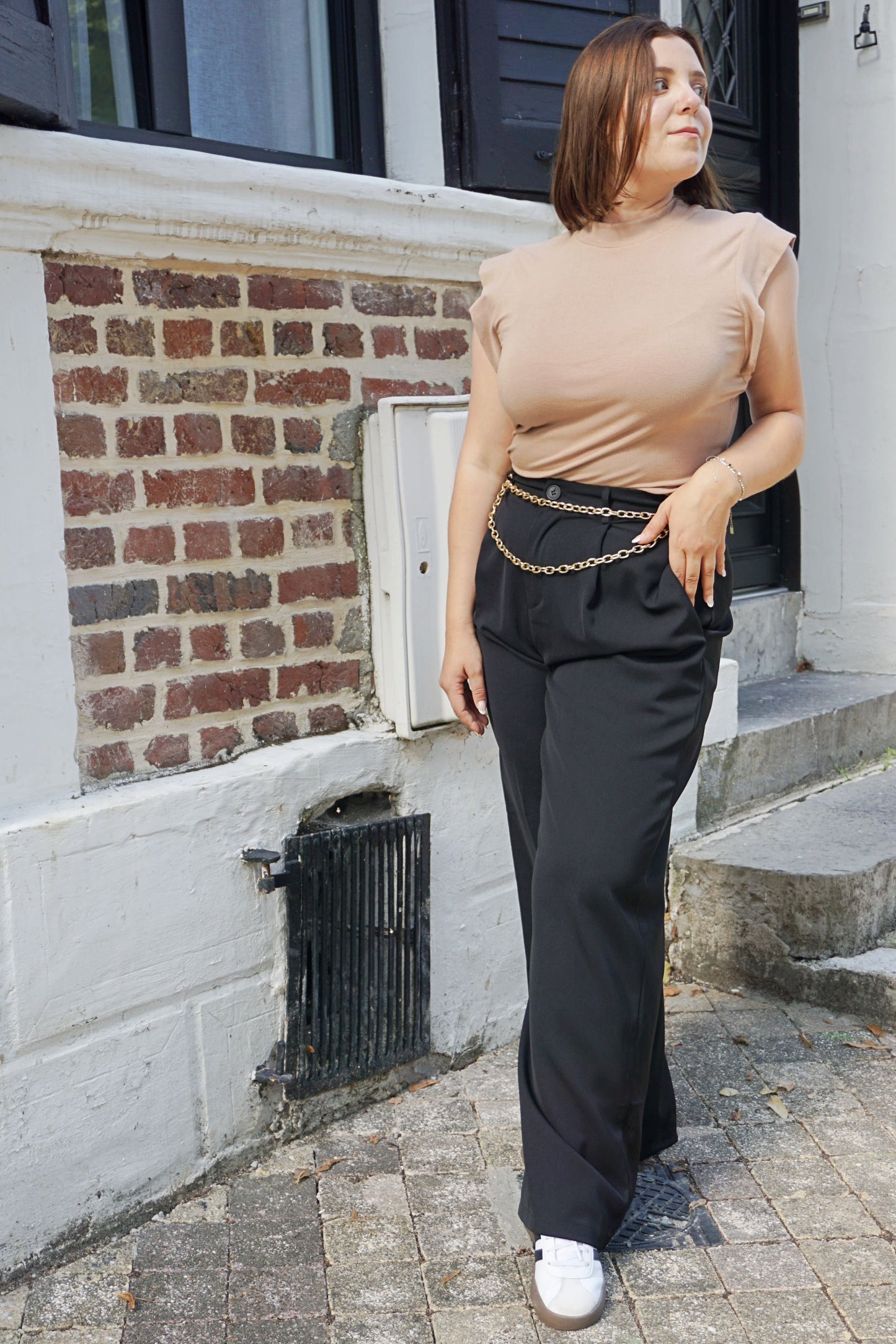 Pantalon noir wide leg