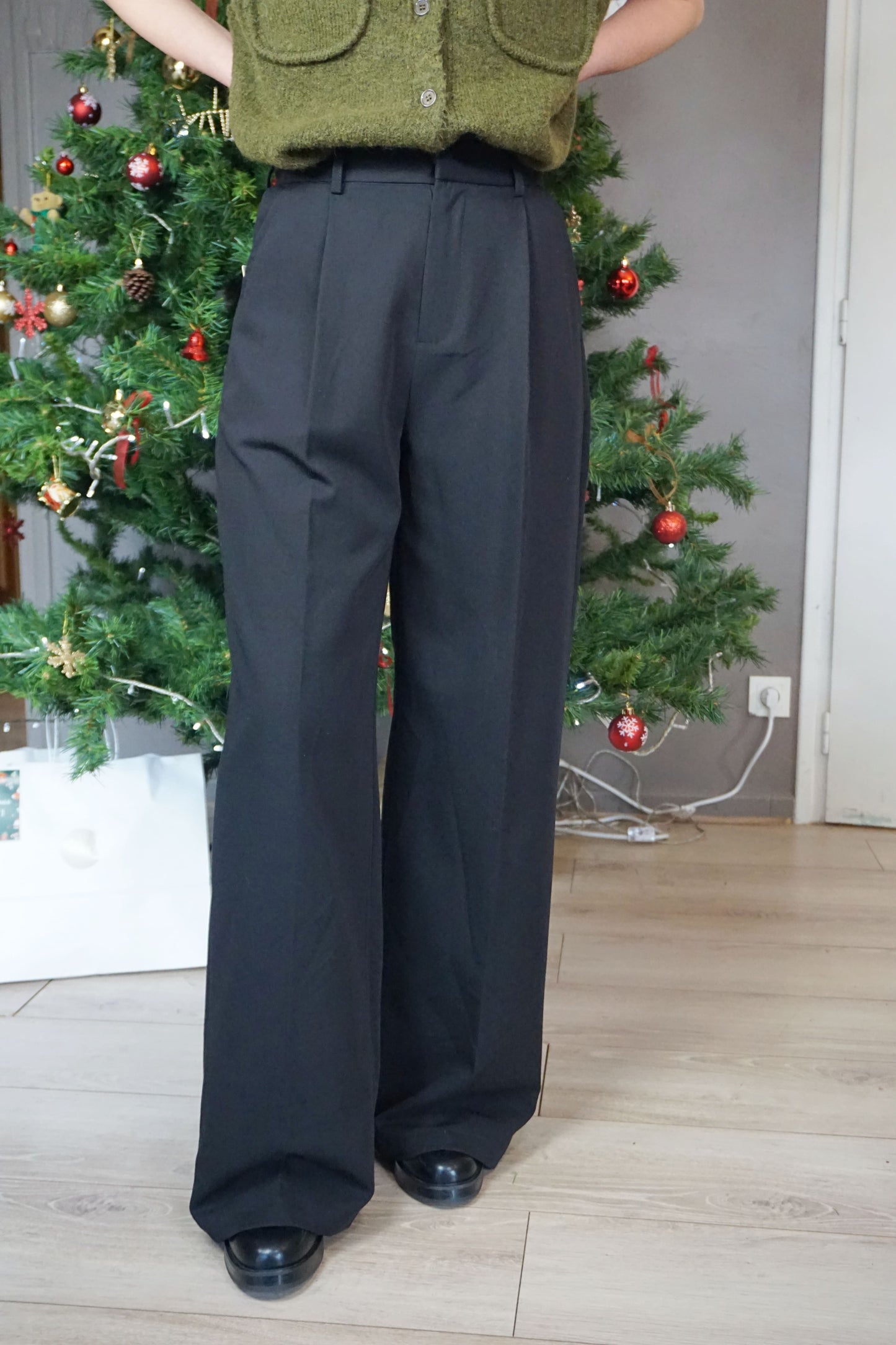 Pantalon noir wide leg