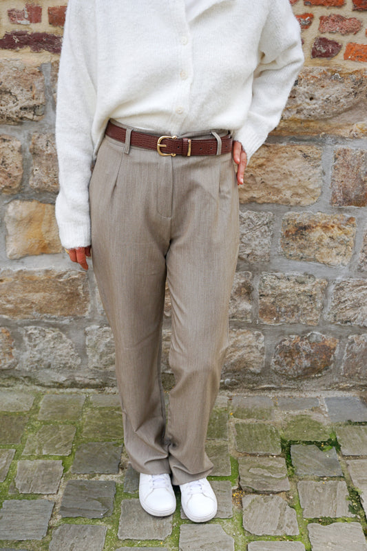 Pantalon straight taupe