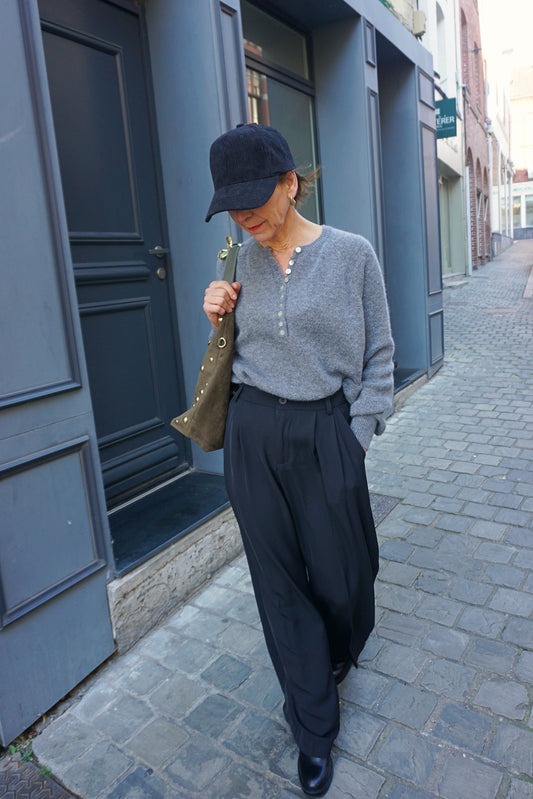 Pantalon tailleur noir wide leg
