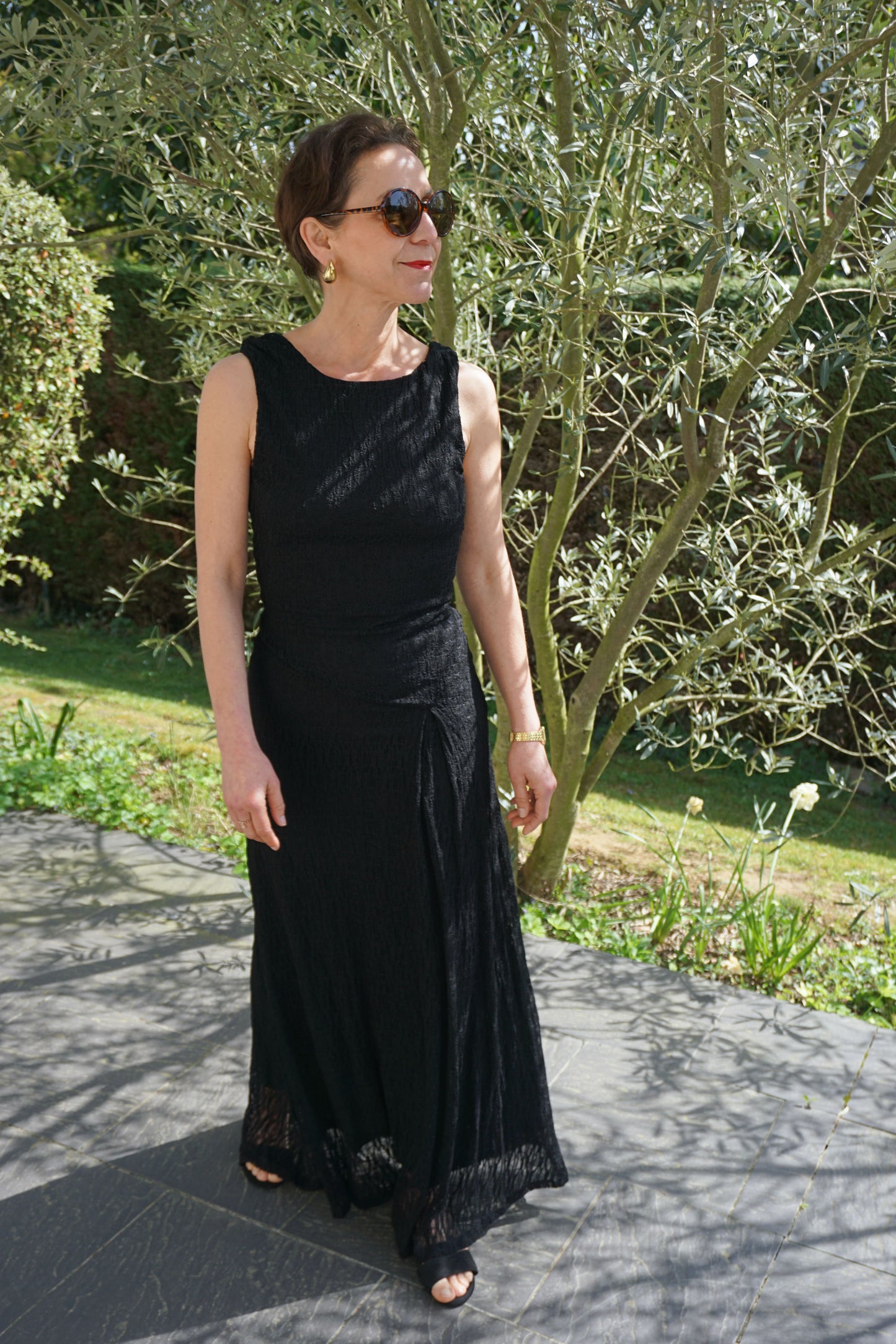 Robe longue dentelle noire