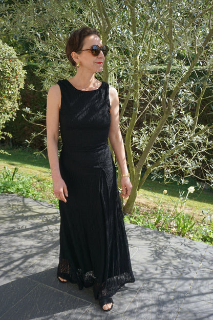 Robe longue dentelle noire