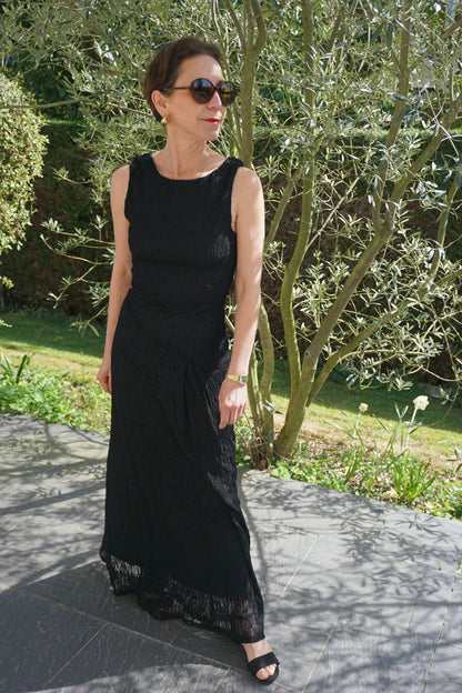 Robe longue dentelle noire