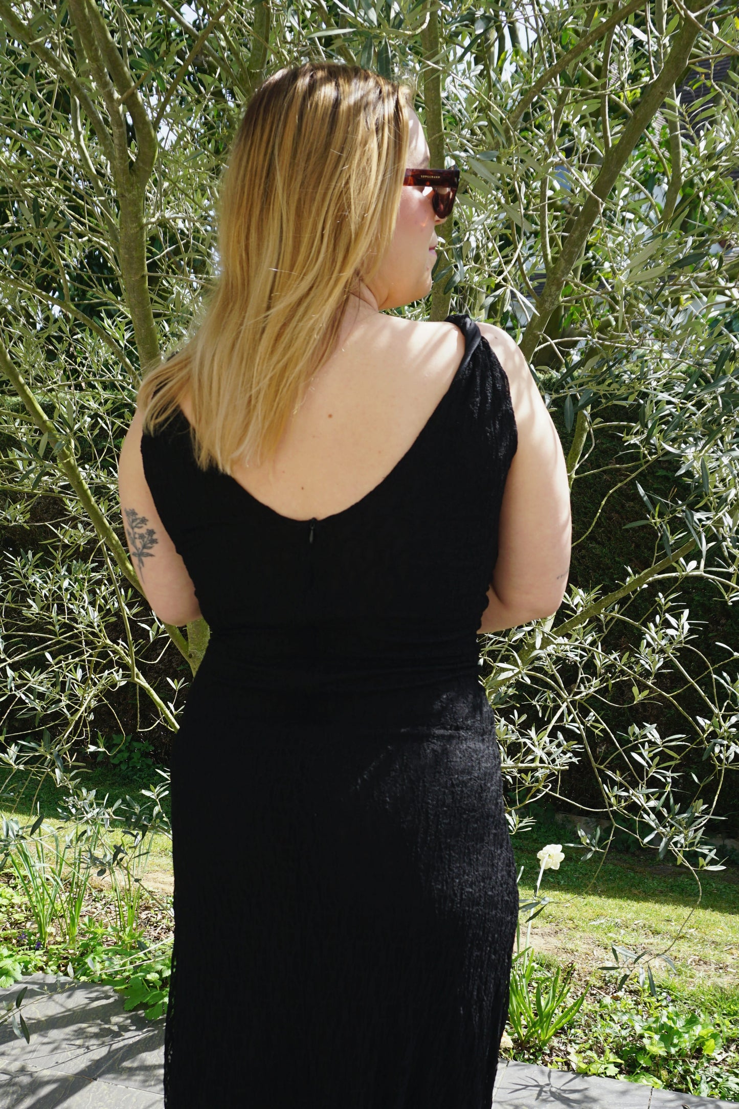 Robe longue dentelle noire