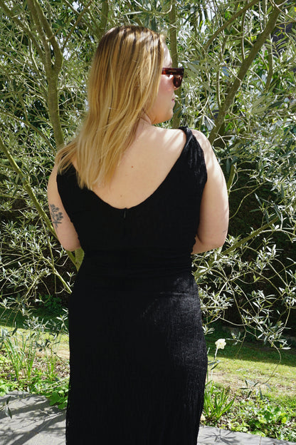 Robe longue dentelle noire
