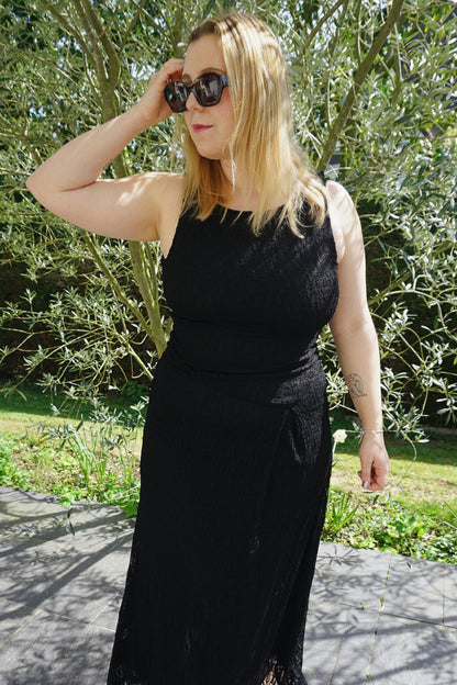 Robe longue dentelle noire