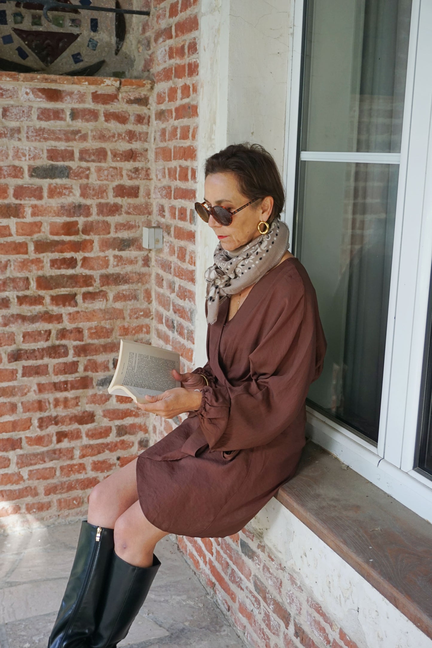 Robe marron chocolat nœud