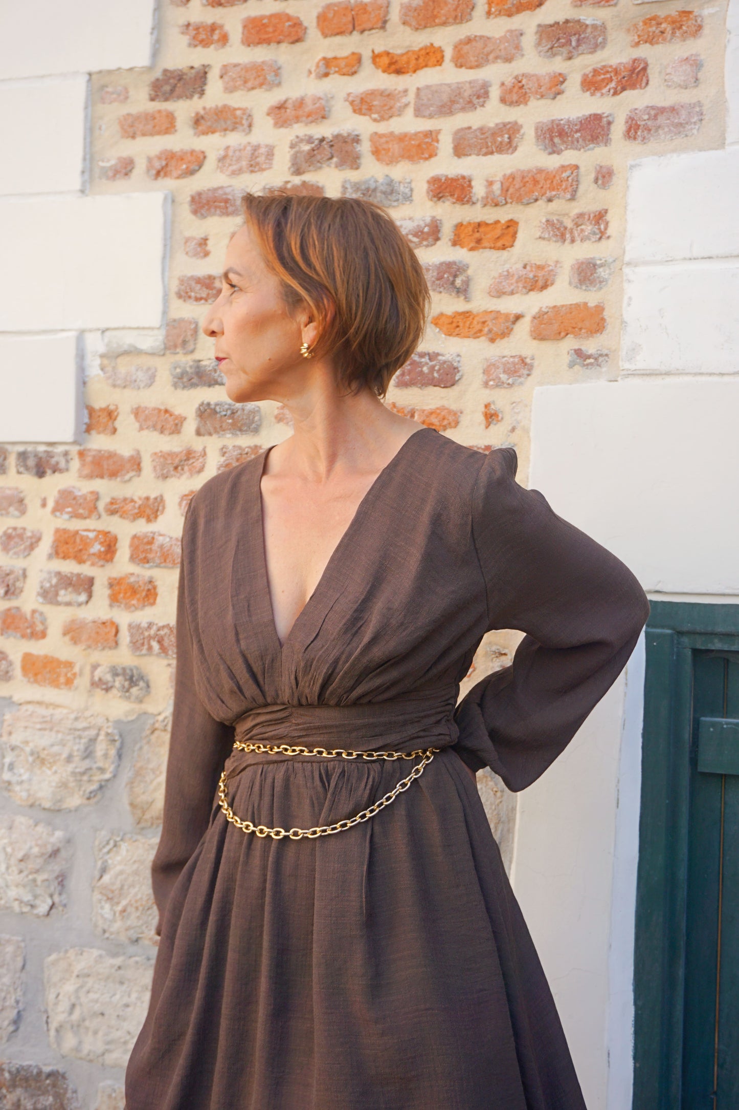 Robe marron fluide